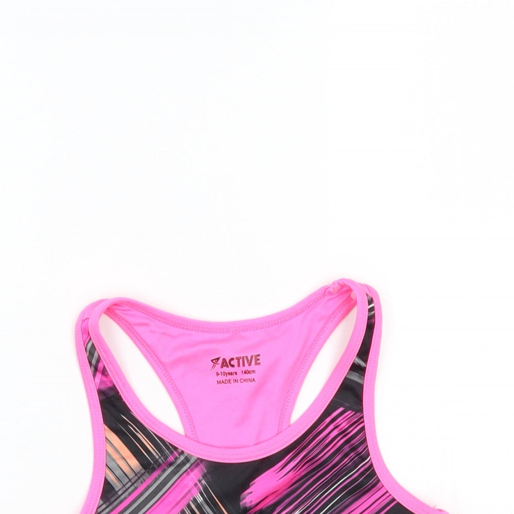 Active Girls Pink   Basic T-Shirt Size 9-10 Years