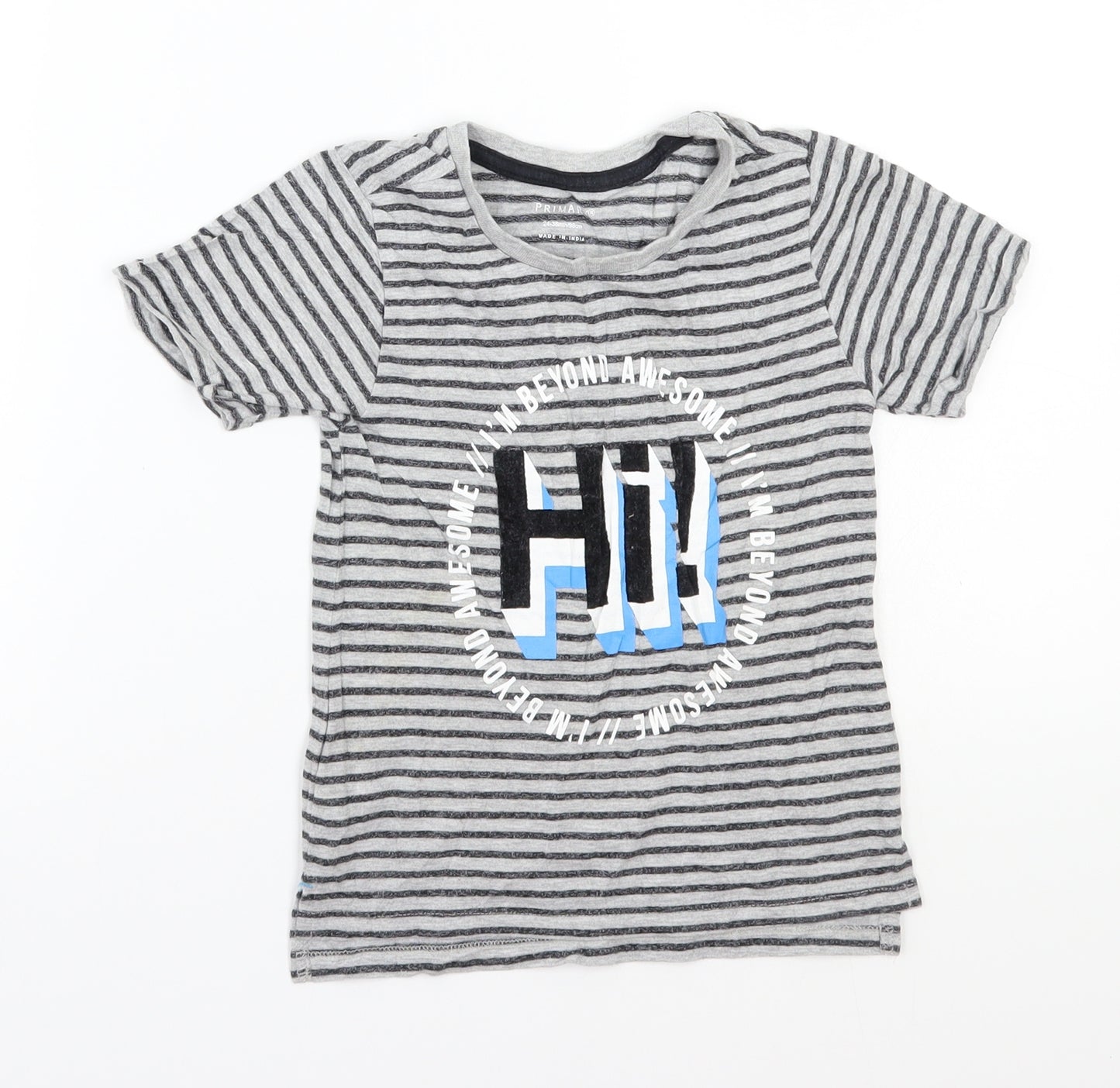 Primark Boys Grey   Basic T-Shirt Size 3-4 Years