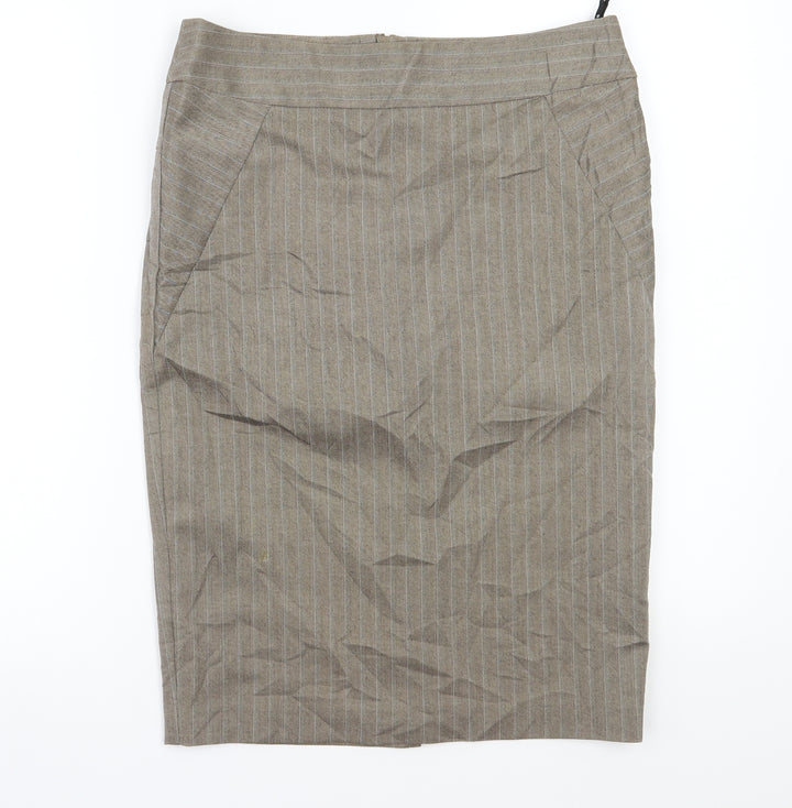 Warehouse Womens Beige   A-Line Skirt Size 10