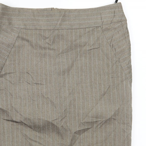 Warehouse Womens Beige   A-Line Skirt Size 10