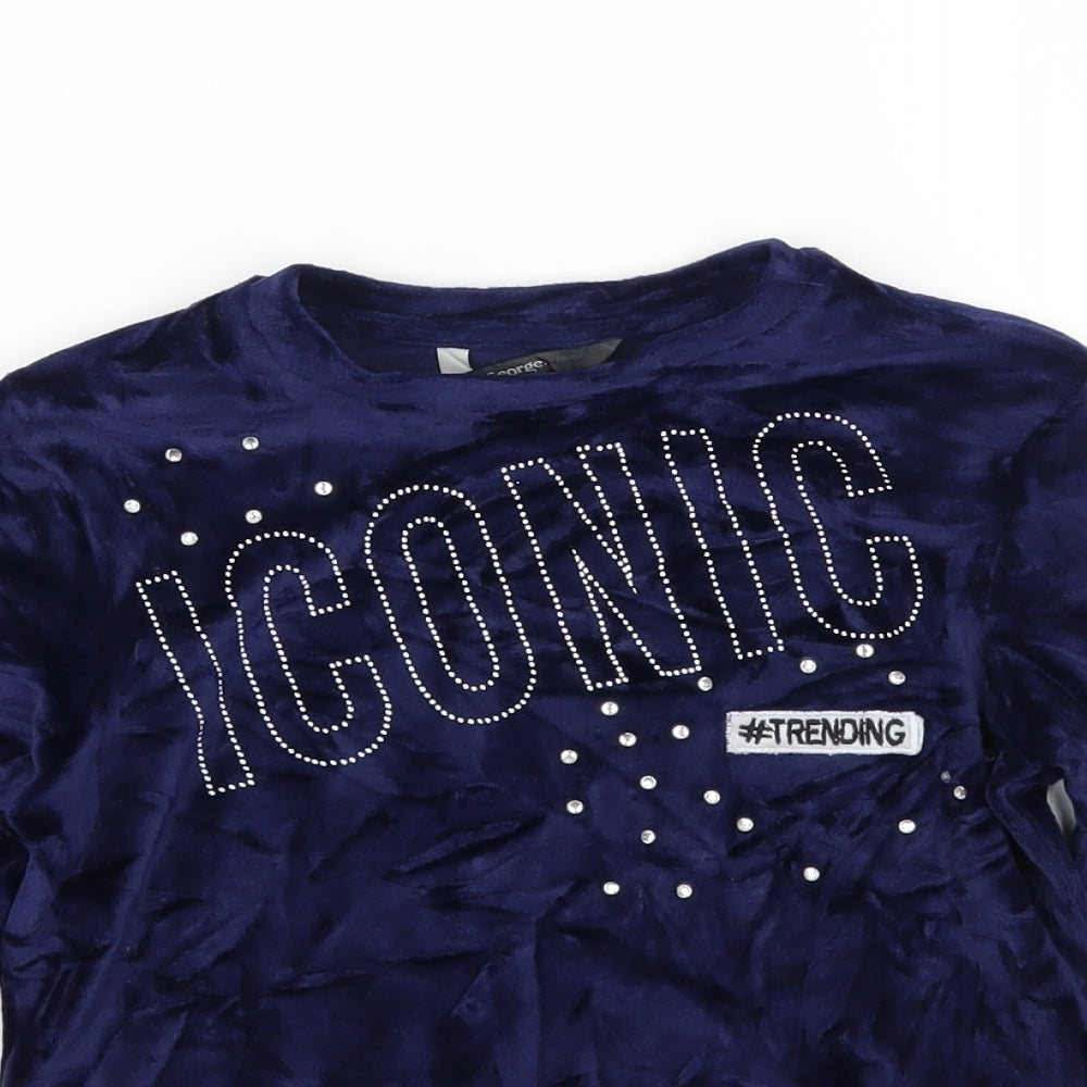 George Girls Blue   Pullover Jumper Size 6-7 Years