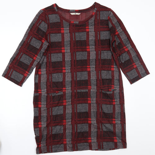 TU Womens Grey Check  A-Line  Size 14