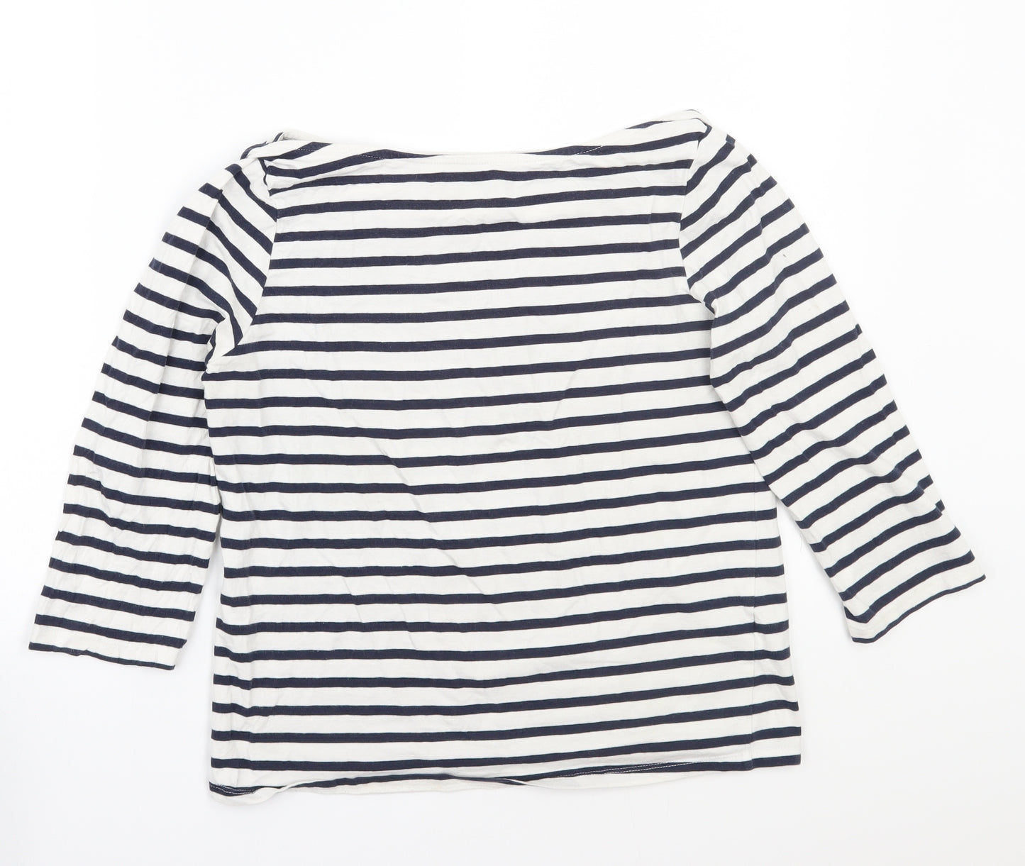 Newlook Womens White Striped  Basic T-Shirt Size 14