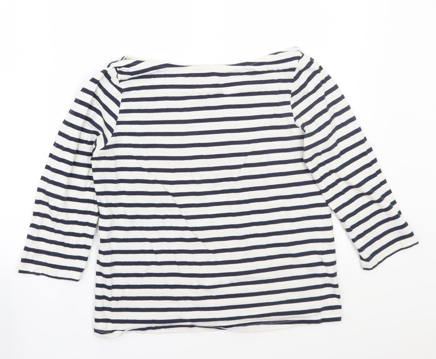 Newlook Womens White Striped  Basic T-Shirt Size 14