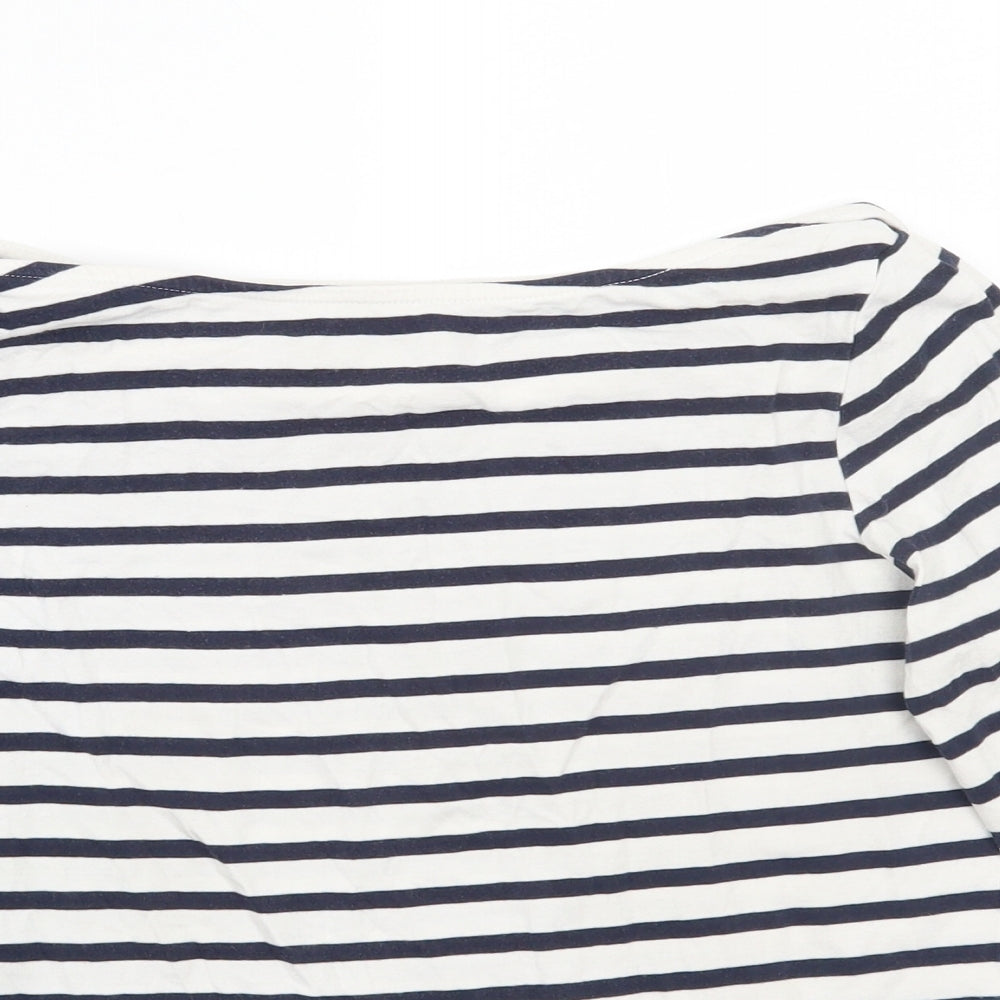 Newlook Womens White Striped  Basic T-Shirt Size 14