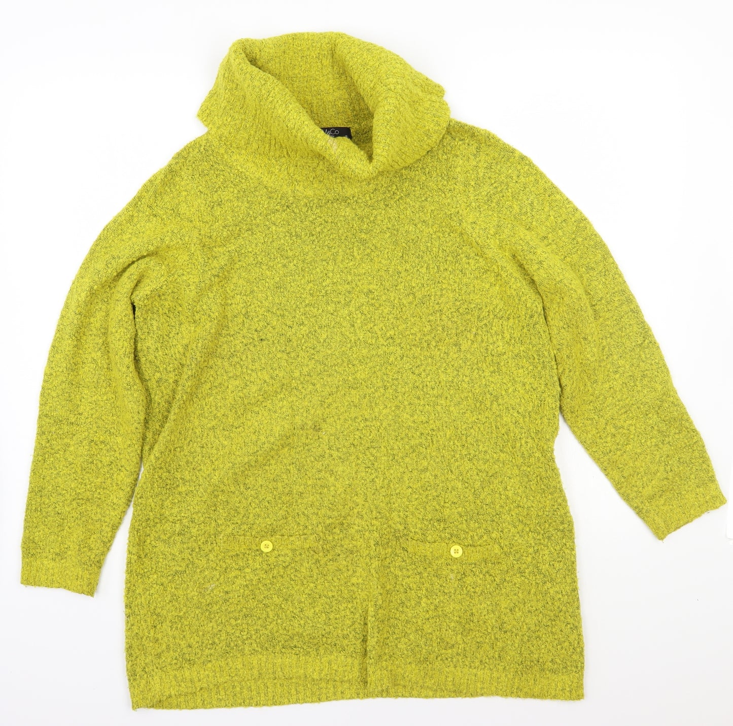 M&Co Womens Yellow   Pullover Jumper Size 18
