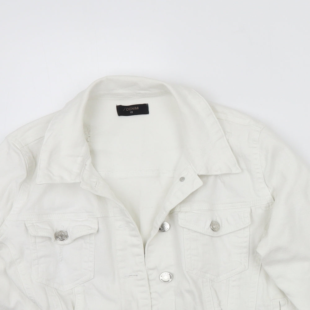Denim  Womens White   Jacket Coat Size 12