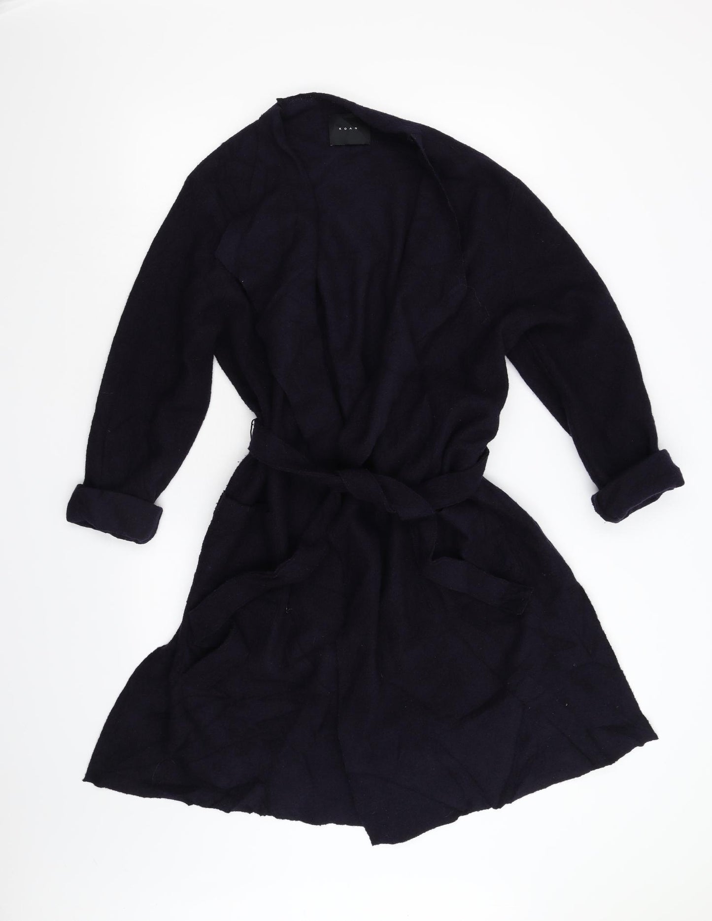 Koan Womens Blue  Knit Trench Coat Coat Size M