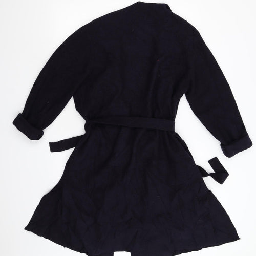 Koan Womens Blue  Knit Trench Coat Coat Size M