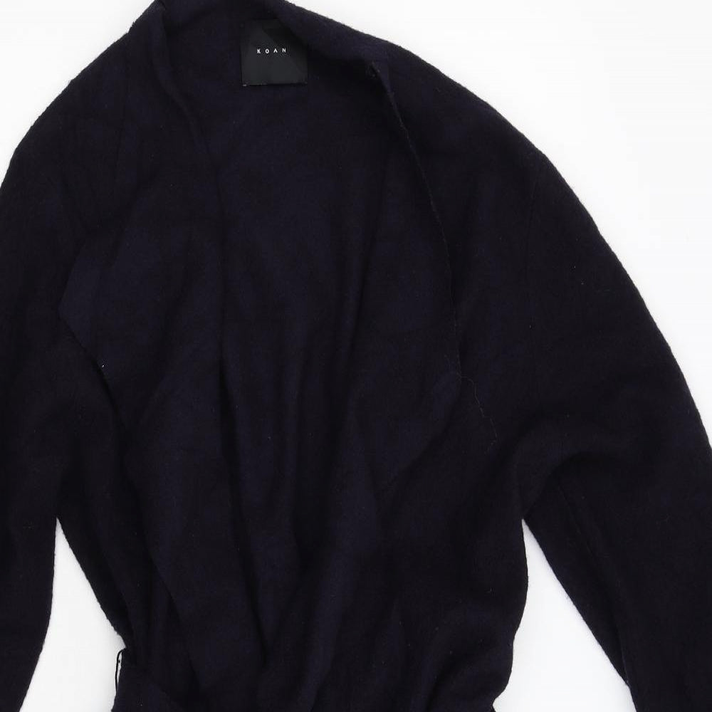 Koan Womens Blue  Knit Trench Coat Coat Size M