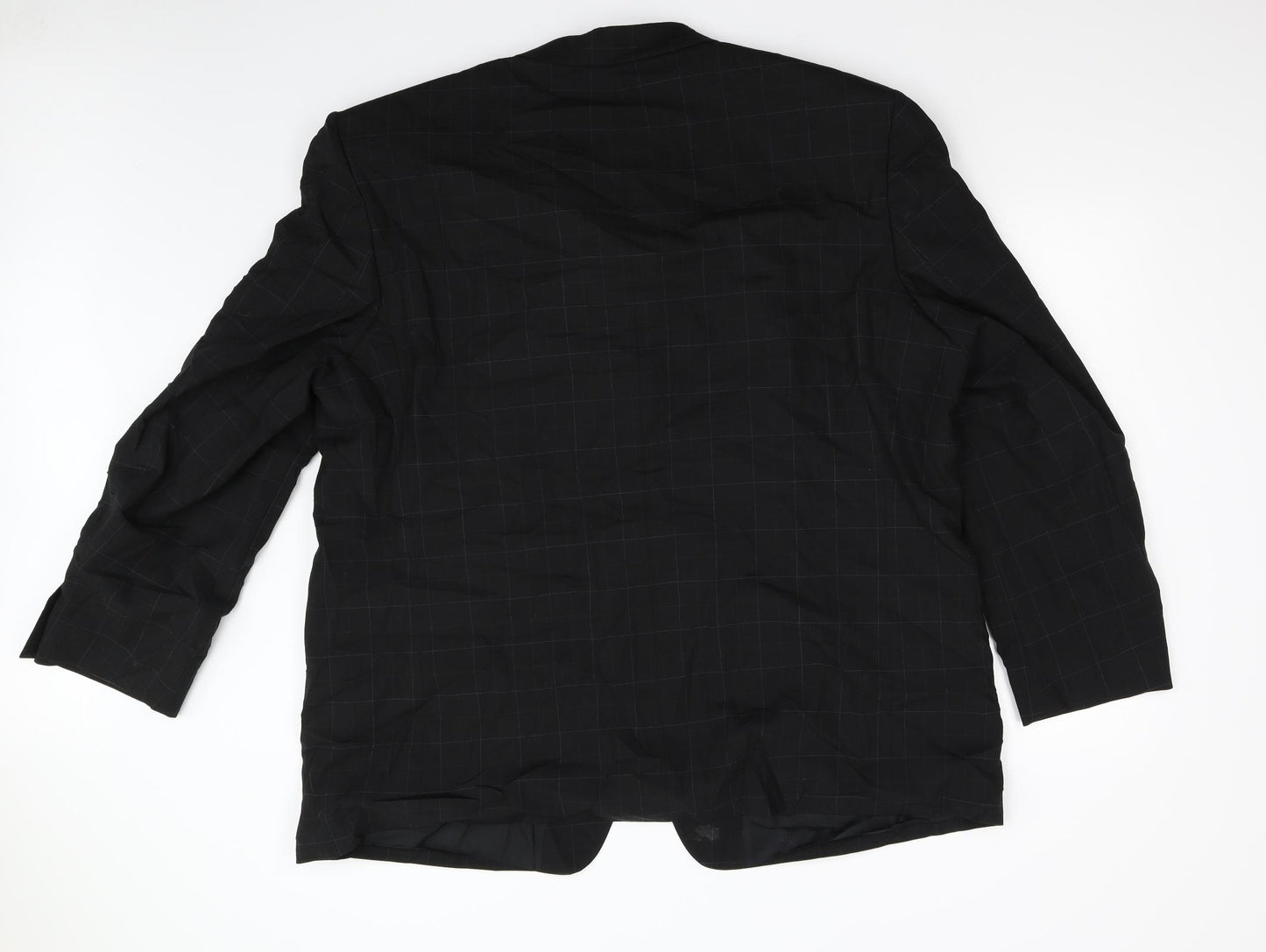 Preworn Mens Black Check  Jacket Blazer Size 52