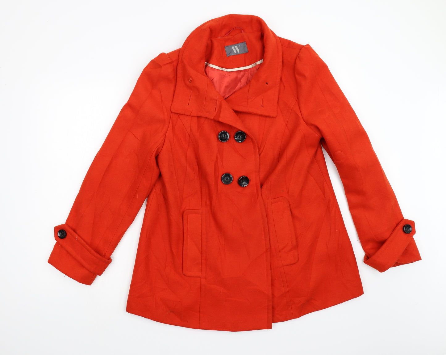 BHS Womens Orange   Overcoat Coat Size 14