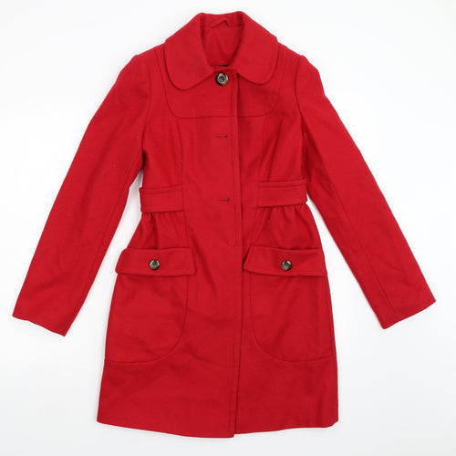 Topshop Womens Red   Overcoat Coat Size 6