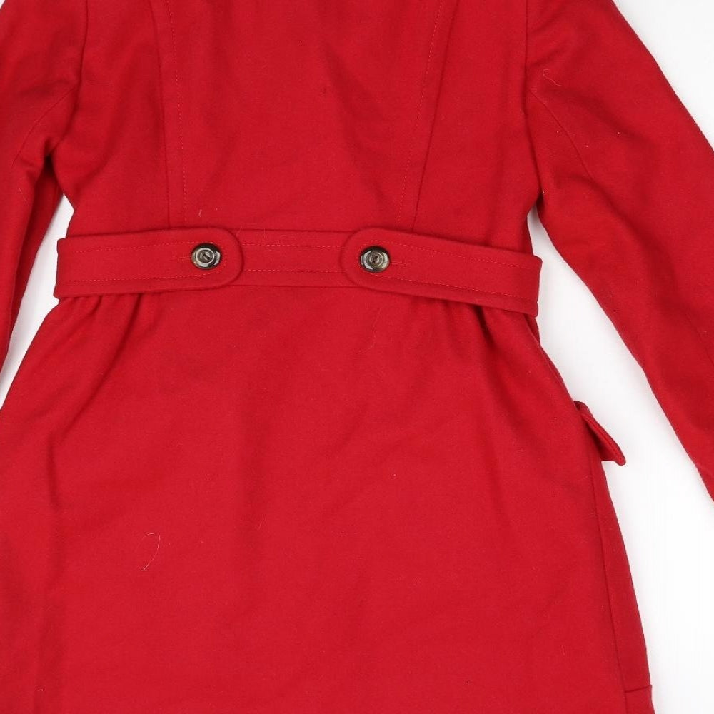 Topshop Womens Red   Overcoat Coat Size 6