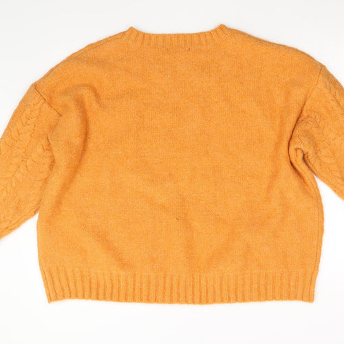George Womens Orange  Knit Pullover Jumper Size XL