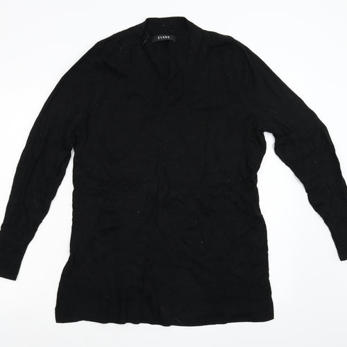 Evans Womens Black  Knit Pullover Jumper Size 14