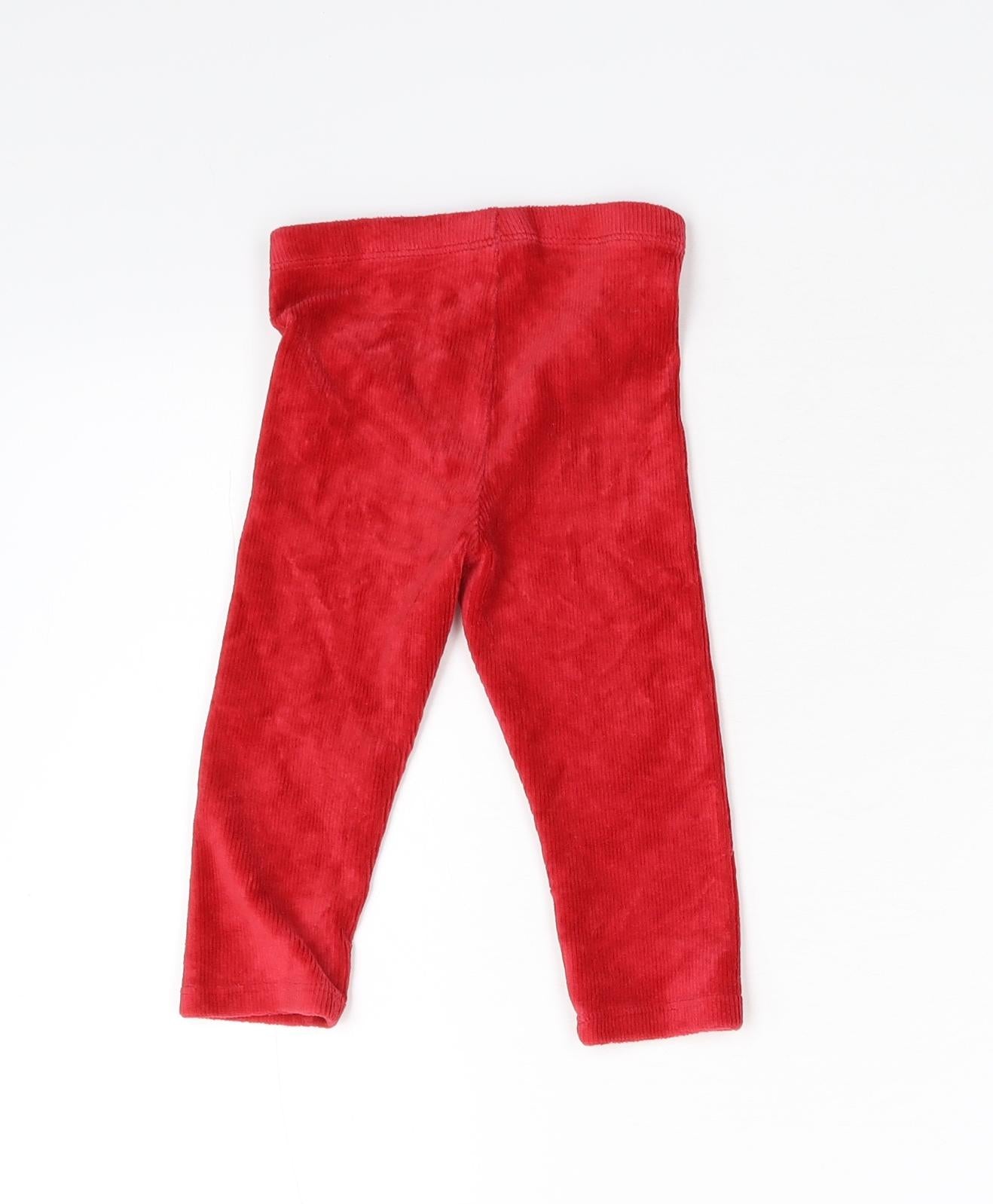 Matalan Baby Red  Corduroy Jogger Leggings Size 12-18 Months