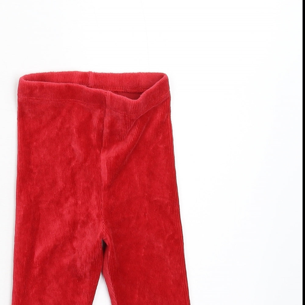 Matalan Baby Red  Corduroy Jogger Leggings Size 12-18 Months