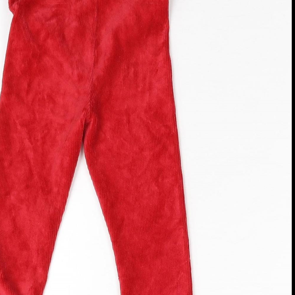 Matalan Baby Red  Corduroy Jogger Leggings Size 12-18 Months