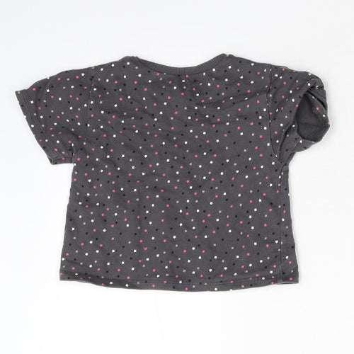 NEXT Girls Grey Geometric  Basic T-Shirt Size 2-3 Years