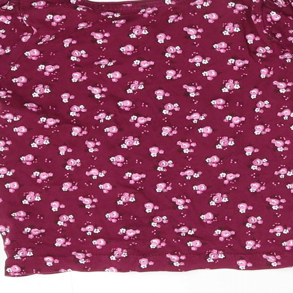 Primark Girls Pink Floral  Basic T-Shirt Size 2-3 Years