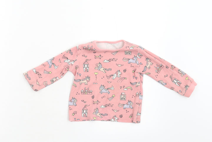 George Girls Pink   Basic T-Shirt Size 12-18 Months