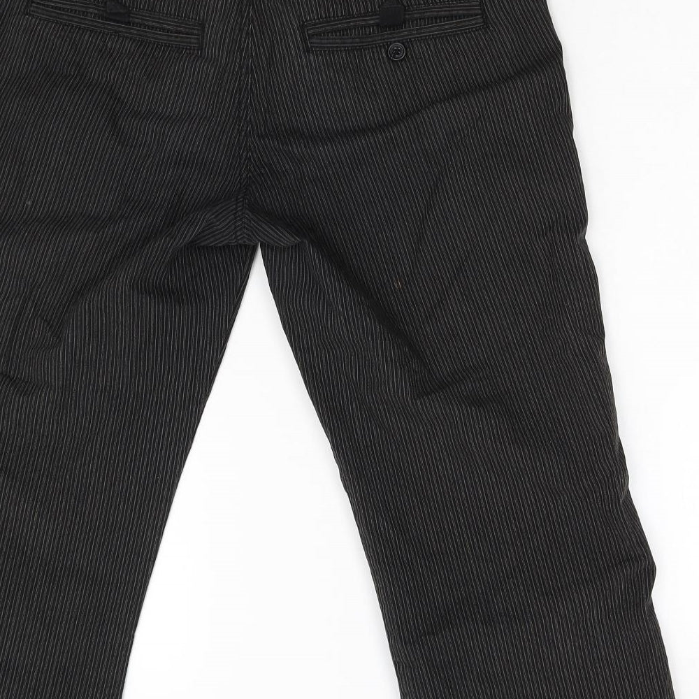 Mexx Womens Black Striped  Cropped Trousers Size 12 L21 in