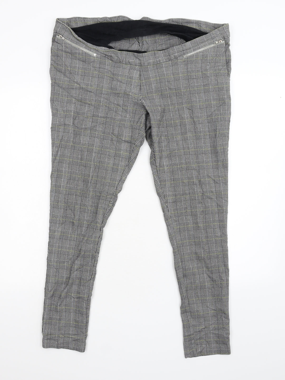 New Look Womens Grey Check  Trousers  Size 14 L28 in - Maternity