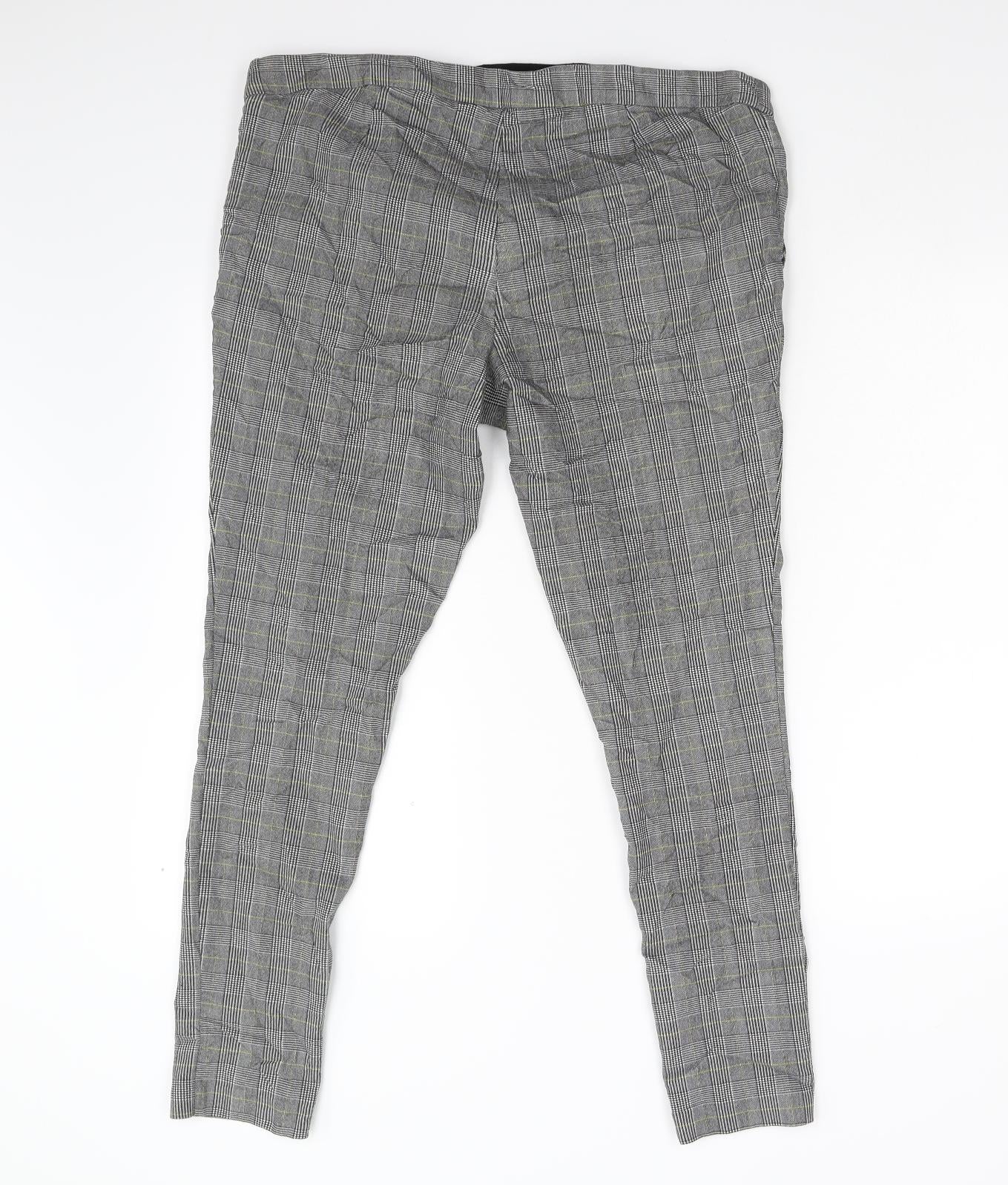 New Look Womens Grey Check  Trousers  Size 14 L28 in - Maternity