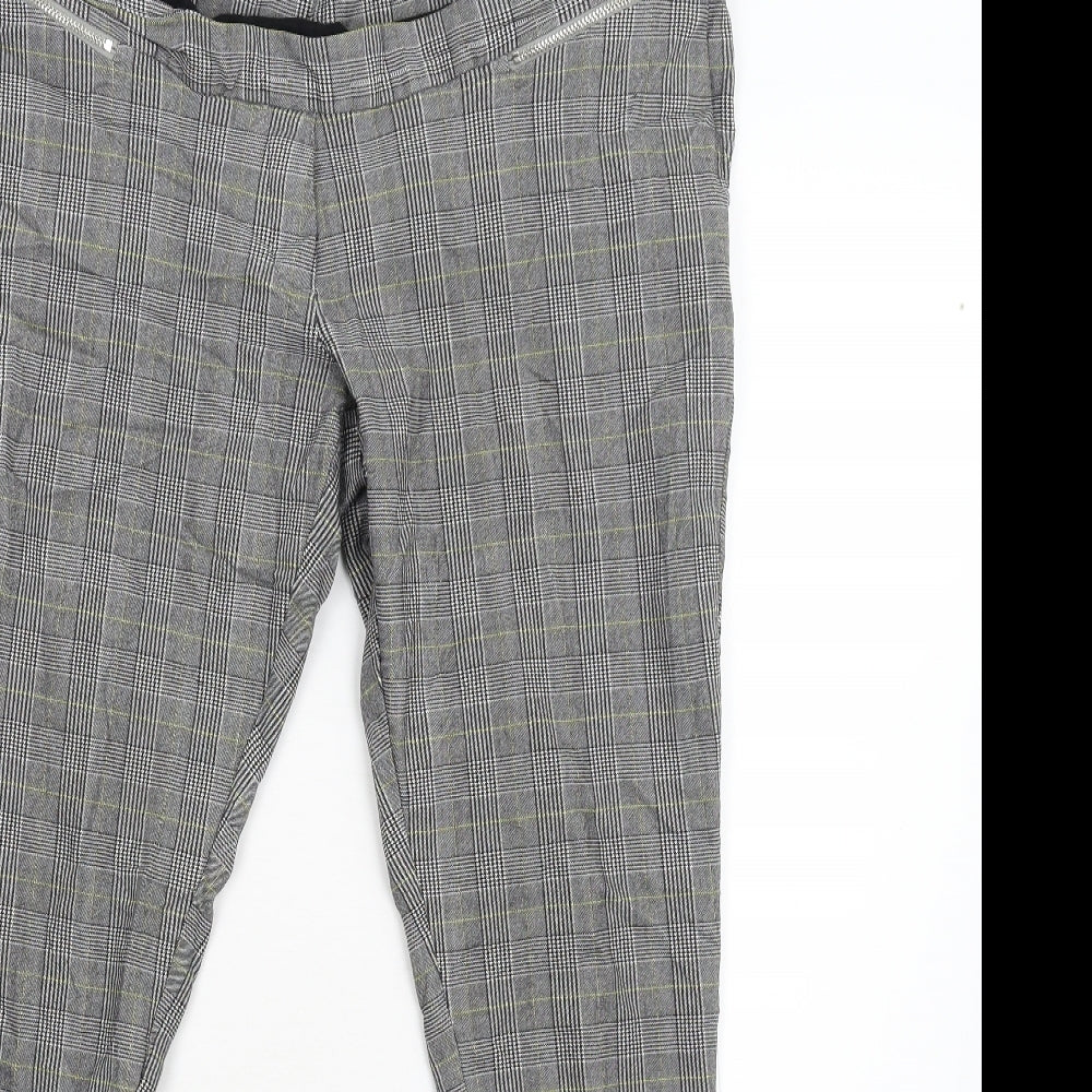 New Look Womens Grey Check  Trousers  Size 14 L28 in - Maternity