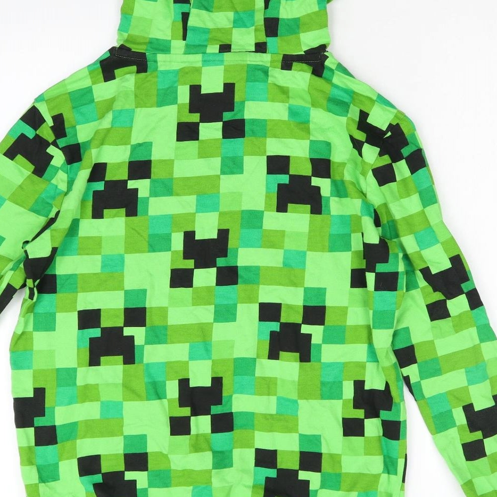 Primark Boys Green Geometric  Pullover Hoodie Size 13-14 Years  - Mine Craft