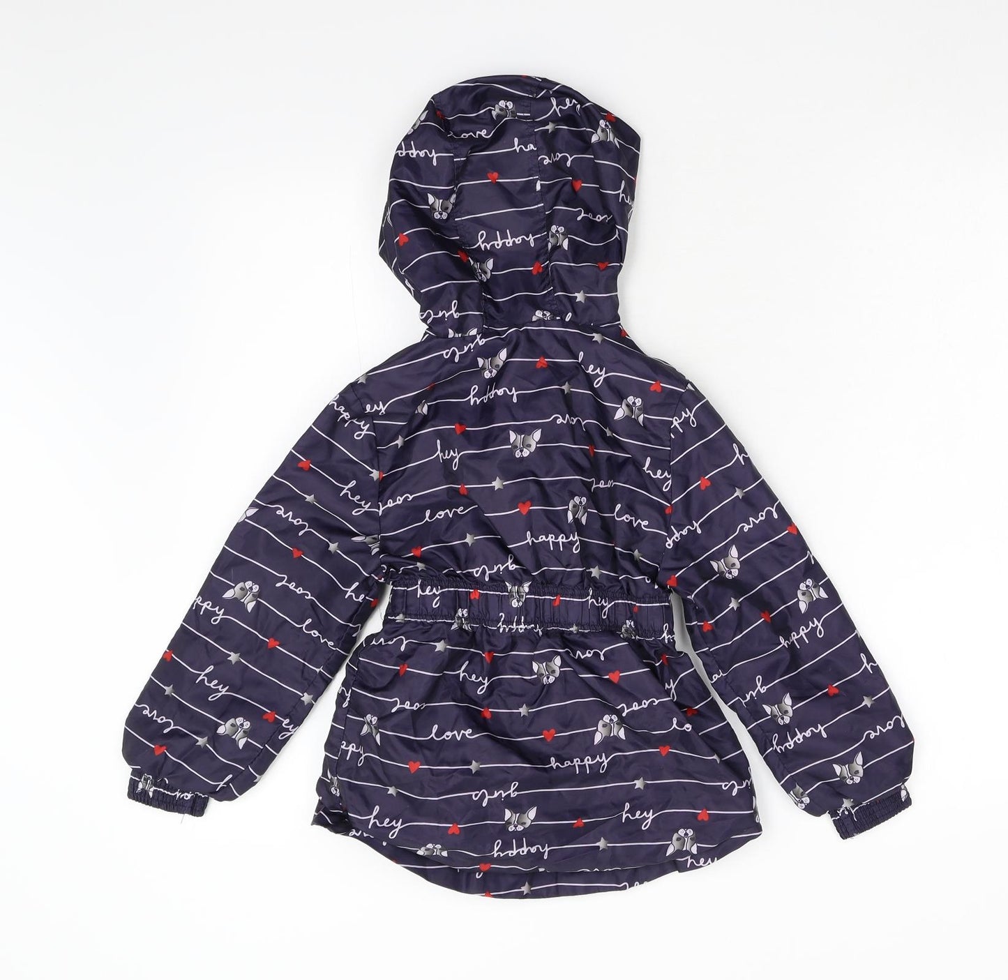 George Girls Blue Striped  Anorak Jacket Size 5-6 Years