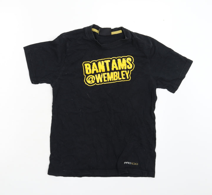 Pro Essentials Boys Black Basic T-Shirt Size M - Bantams @ Wembley