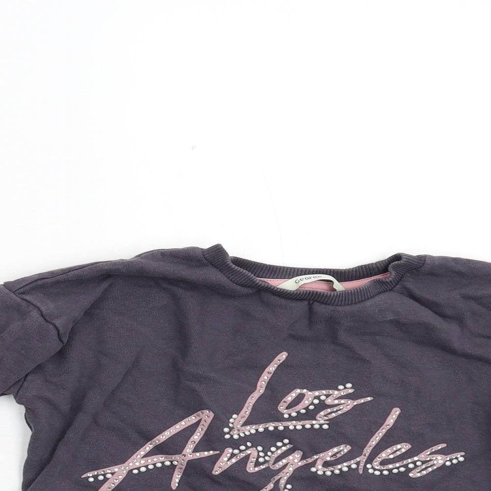 George Girls Grey   Pullover Sweatshirt Size 6-7 Years
