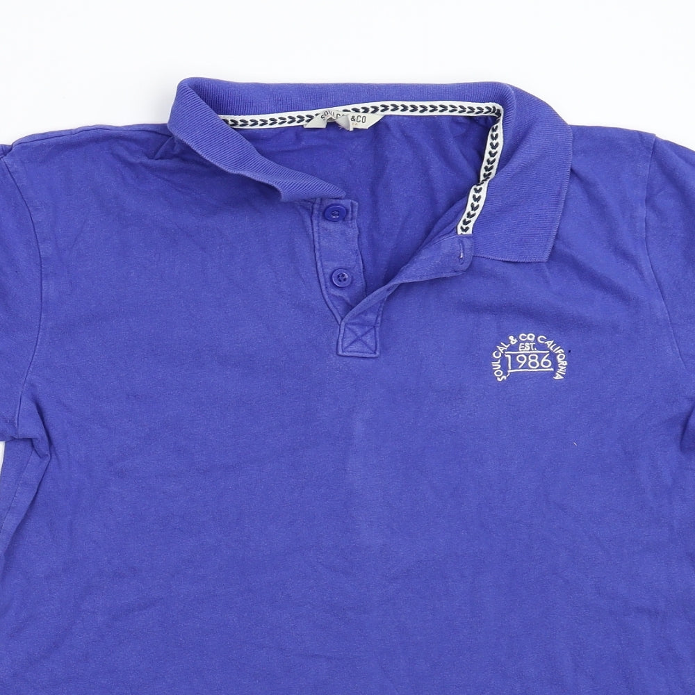 Soul Cal Mens Blue    Polo Size M