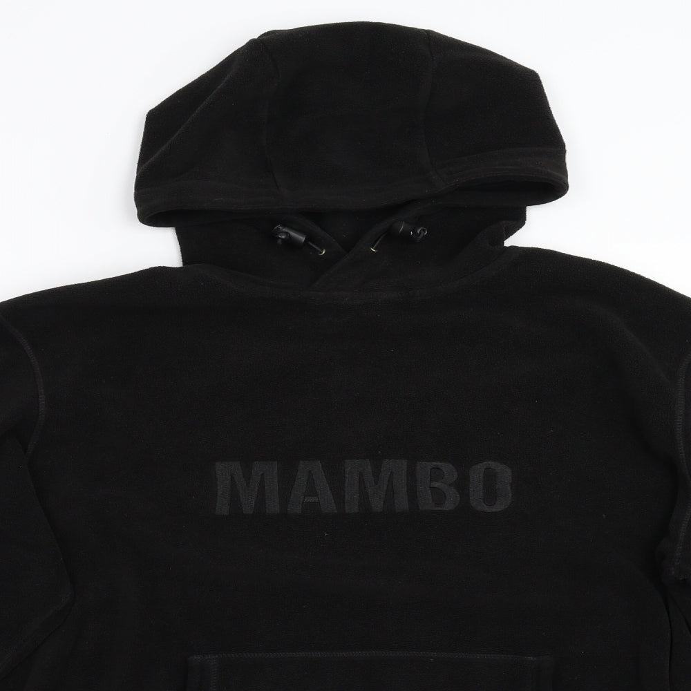 Mambo Mens Black  Fleece Pullover Hoodie Size L