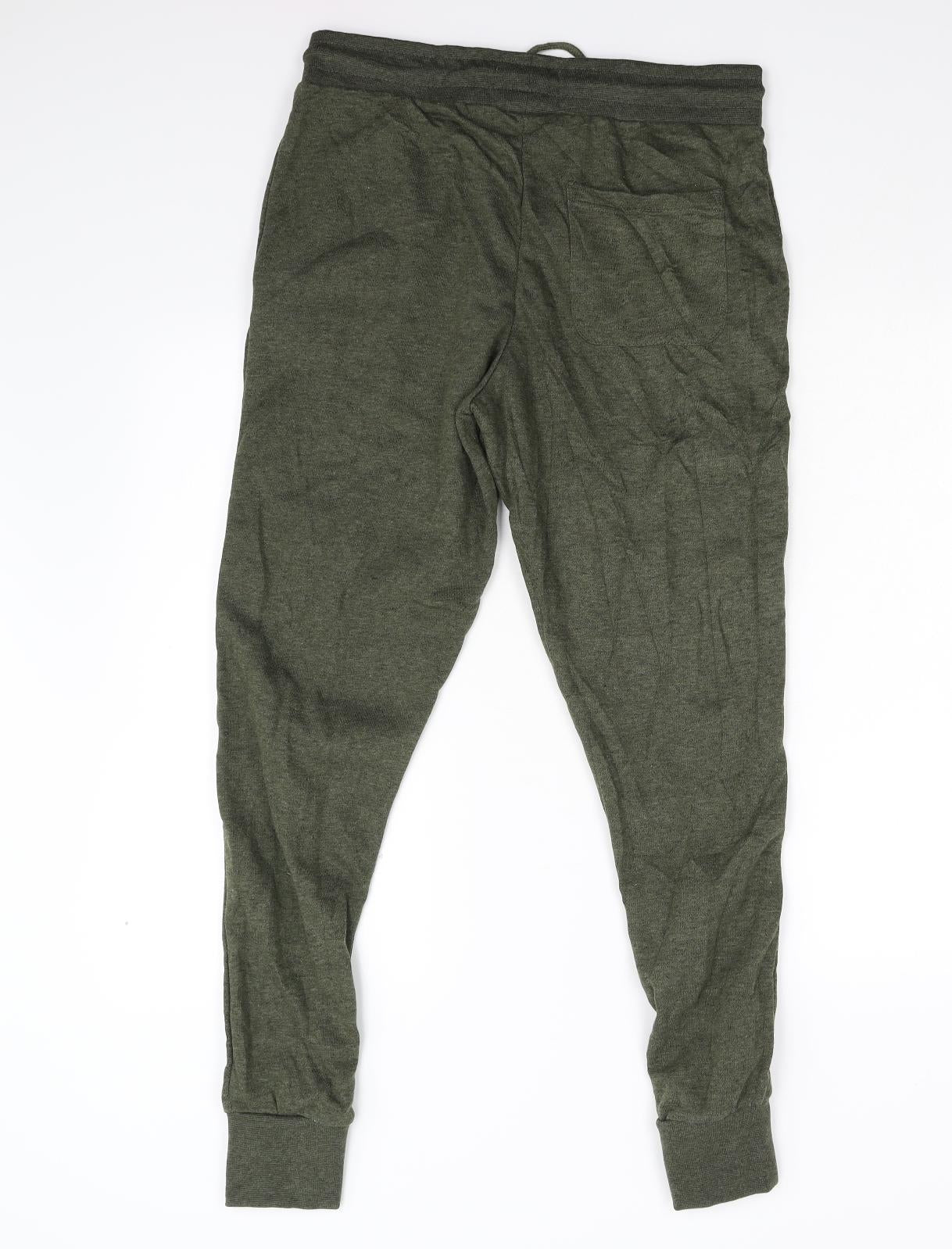 Primark Womens Green  Fleece Sweatpants Trousers Size M L29 in