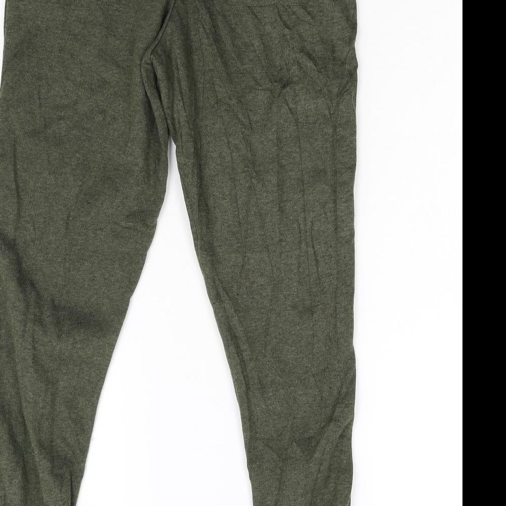 Primark Womens Green  Fleece Sweatpants Trousers Size M L29 in
