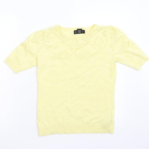 Manette Womens Yellow  Knit Pullover Jumper Size XS
