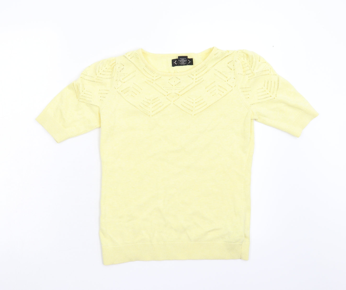 Manette Womens Yellow  Knit Pullover Jumper Size XS