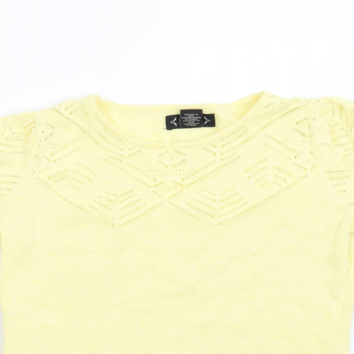 Manette Womens Yellow  Knit Pullover Jumper Size XS