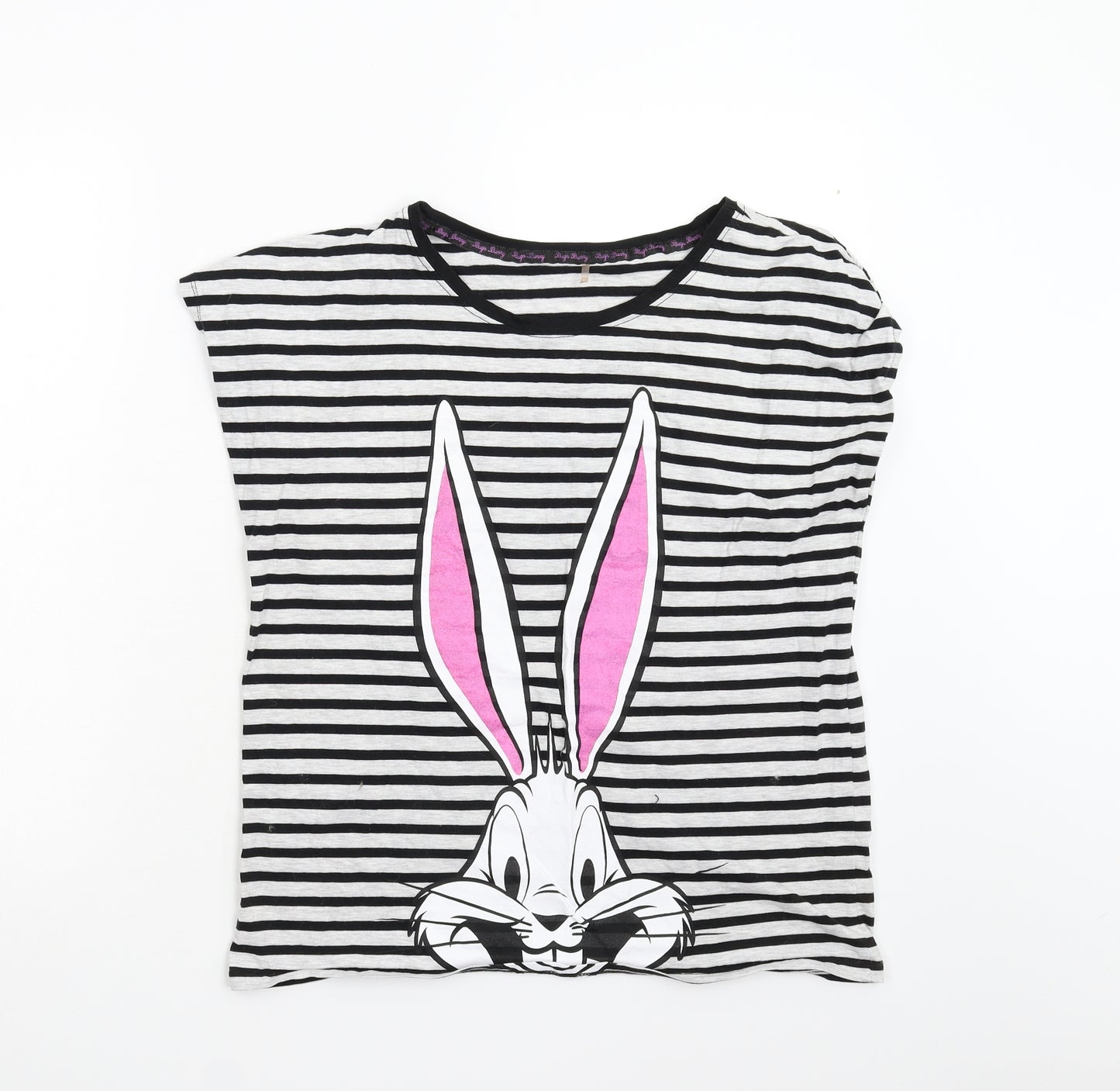 George Womens Multicoloured Striped  Basic T-Shirt Size 12  - Bugs Bunny