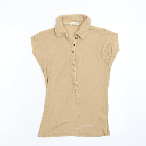 All Saints Womens Beige   Basic Polo Size S