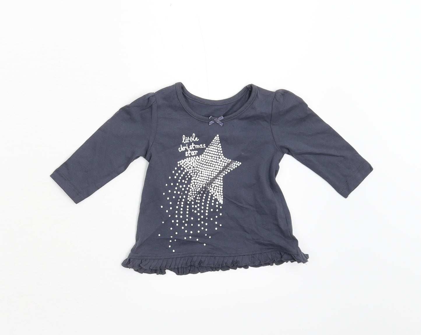 George Baby Grey   Basic T-Shirt Size 0-3 Months  - Christmas