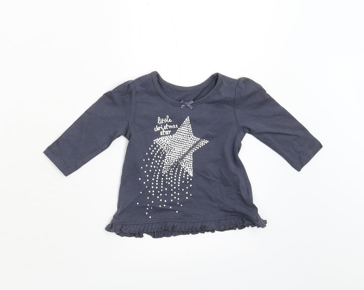George Baby Grey   Basic T-Shirt Size 0-3 Months  - Christmas