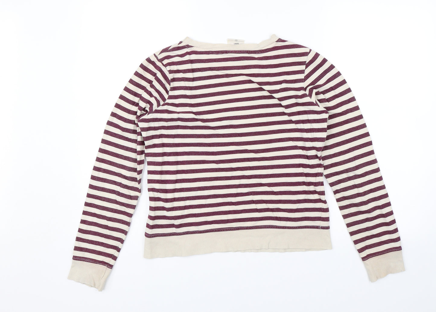 NEXT Womens Purple Striped  Pullover Jumper Size 8  - Bow