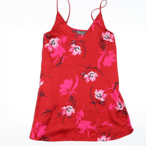 Love to lounge Womens Red Floral  Top Dress Size M