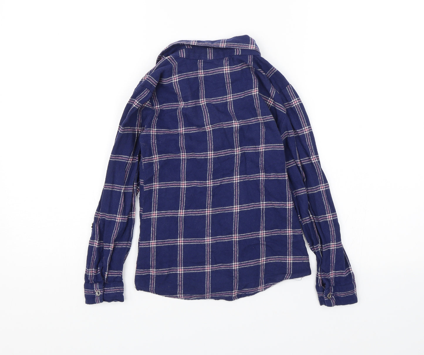 Primark Girls Blue Plaid  Basic Button-Up Size 8-9 Years