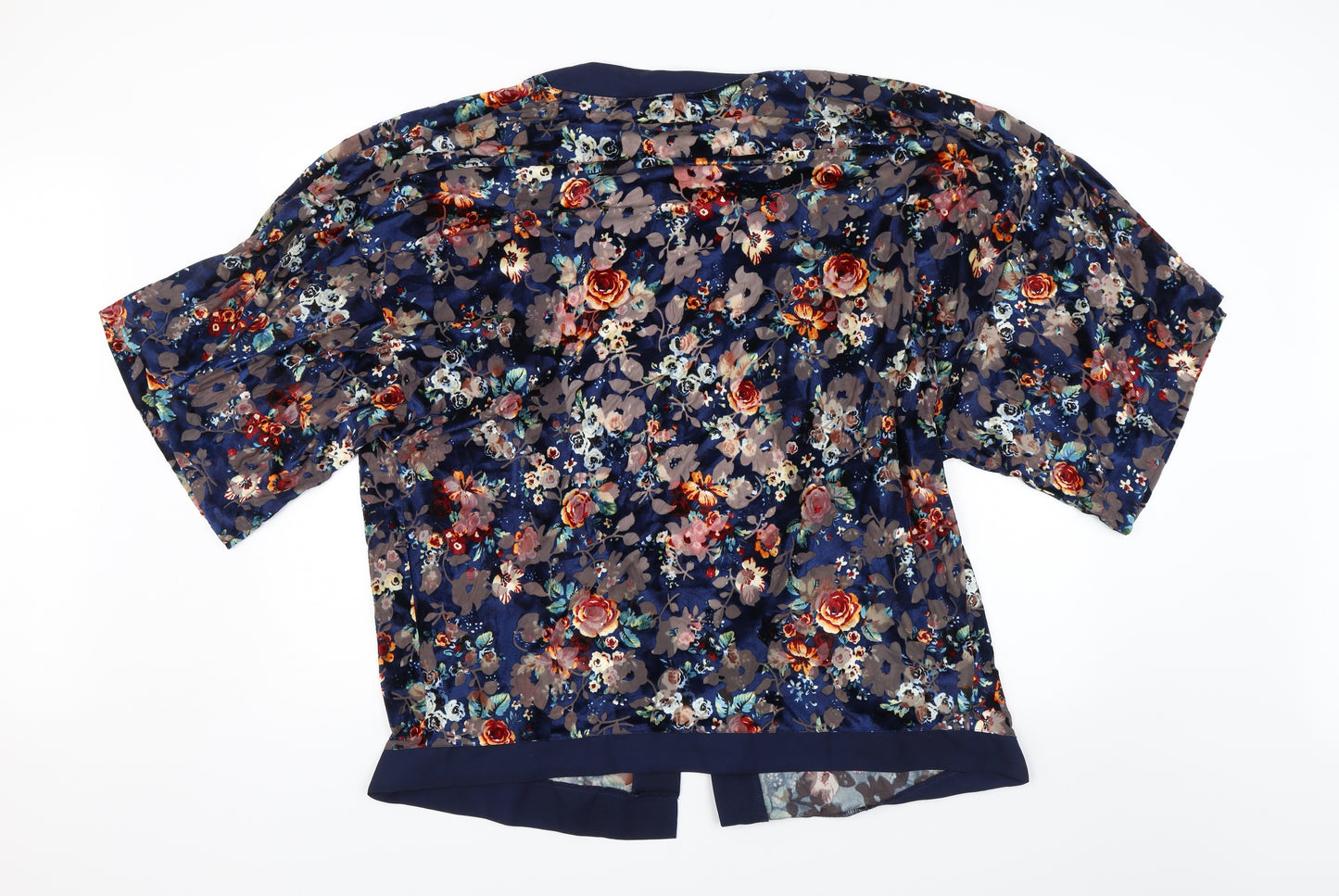 Mango Womens Blue Floral  Shrug Jumper Size S