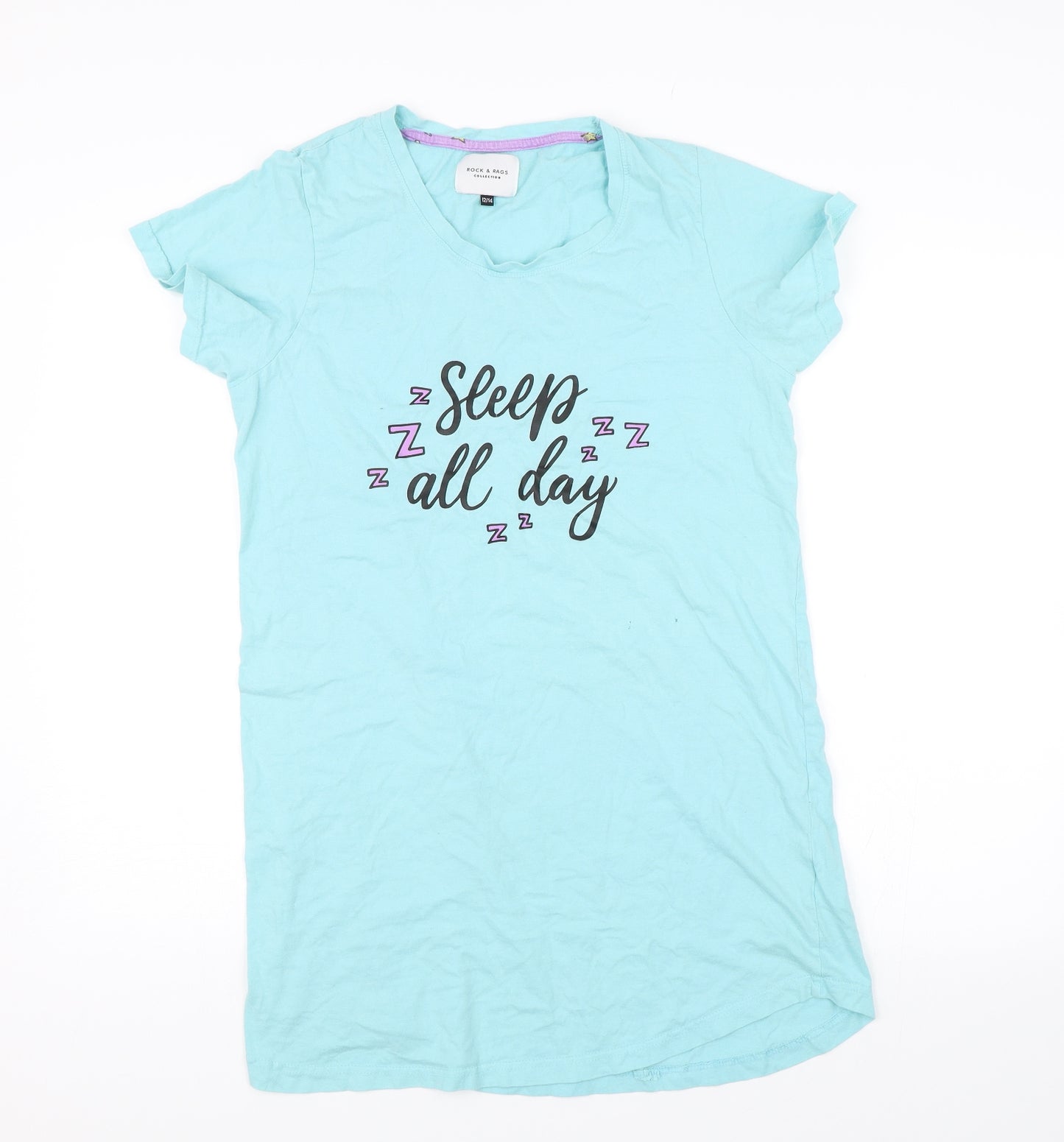 Rock & Rags Womens Blue Solid   Dress Size 12  - Sleep all day